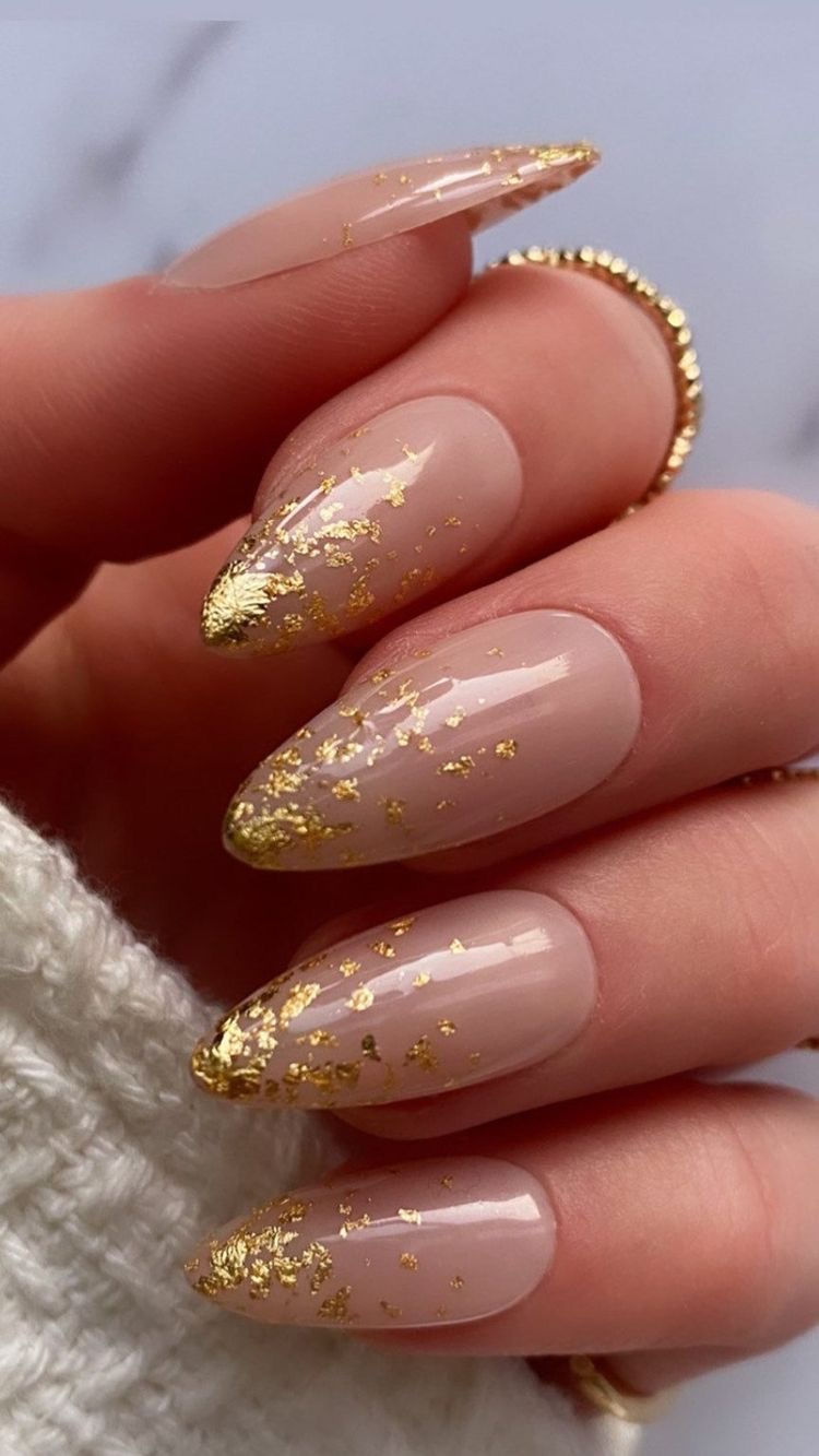 Glitter and Gold Nail Art