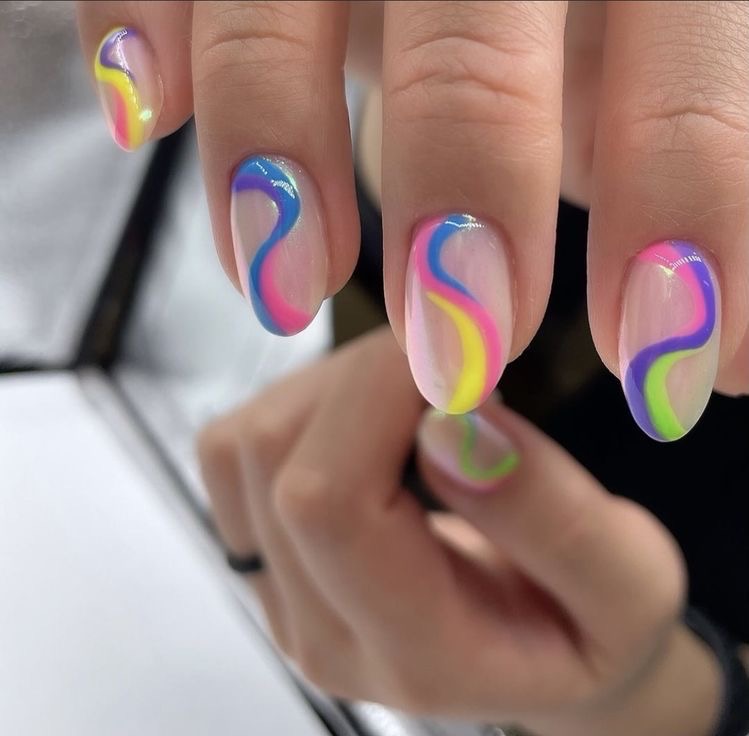pastel swirls nail art