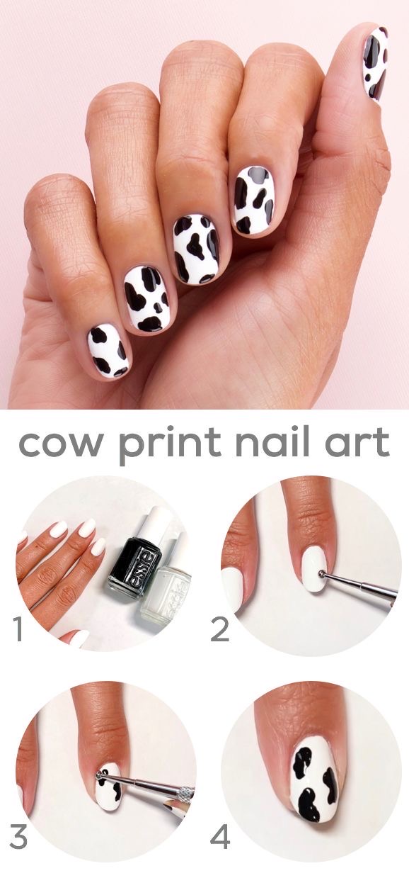 Cow Print Nail Art